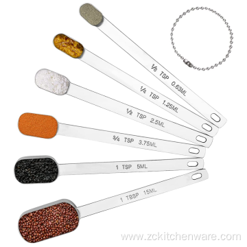 Endurance 6PCS Stainless Steel Spice Measuring Scoops